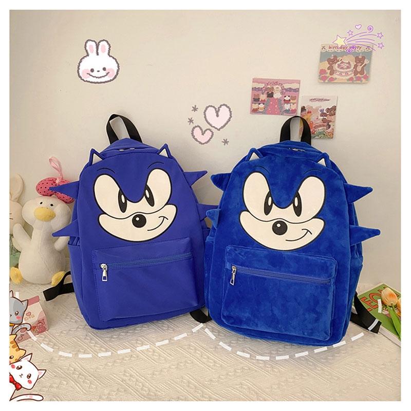 Zaino per Bambini Carino di Sonic, Grande e Resistente, Impermeabile, Traspirante, Con Spallacci Curvi, Blu