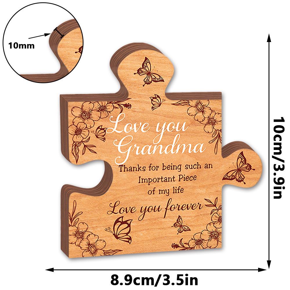 

MZ1021-1031 Mother s Day Heart Wooden Desktop Ornament OPP Bag Packaging