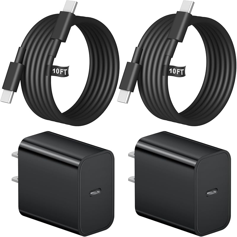 10FT iPhone 17 16 15 Charger Fast Charging USB C Charger Block Type C Chagrer Fast Charging 2-Pack for iPhone 17/17 Plus/17 Pro/17 Pro Max/iPhone