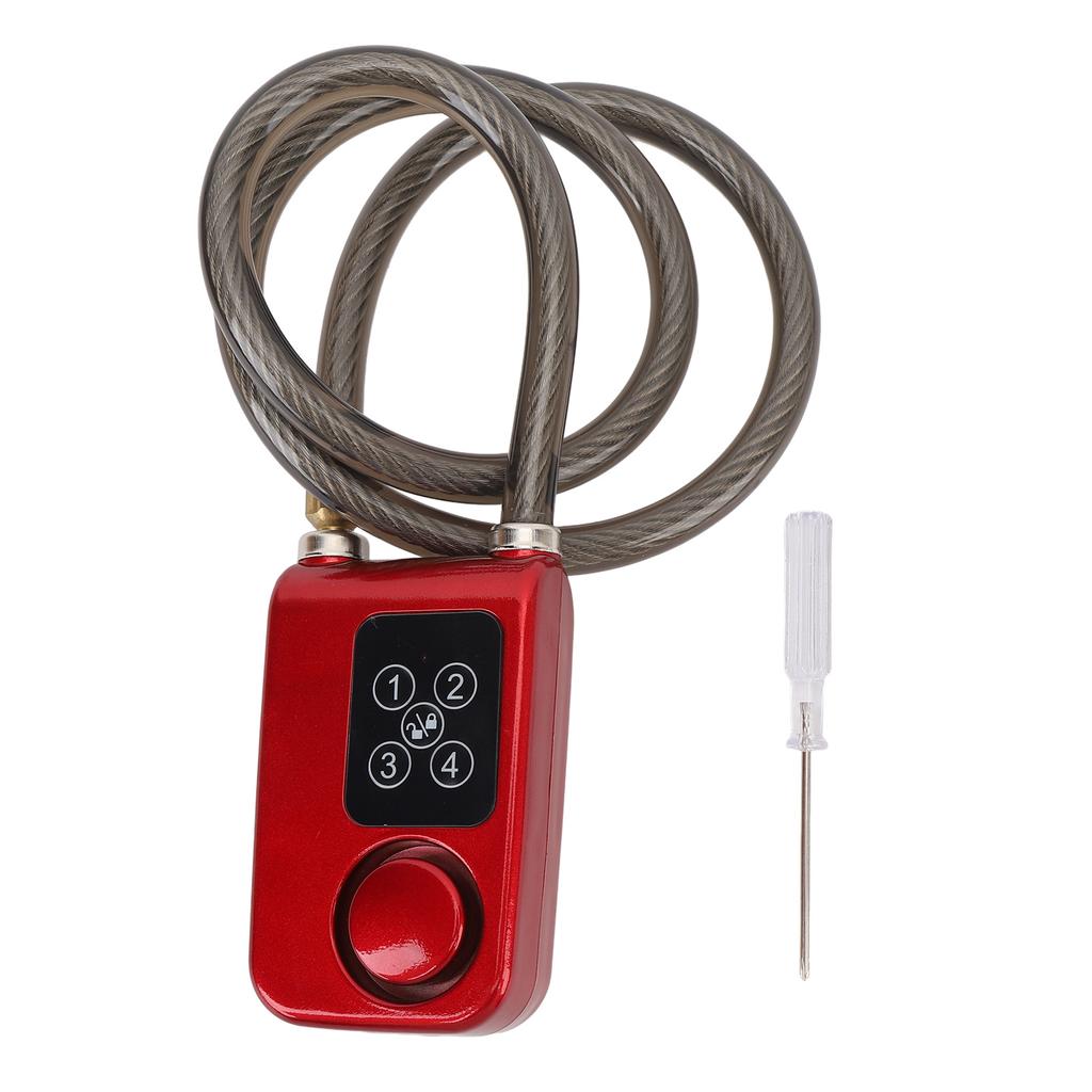Anti Theft Chain Lock with High Volume Vibration Alarm Keyless Water Resistant Motorcycle Digital Password Security