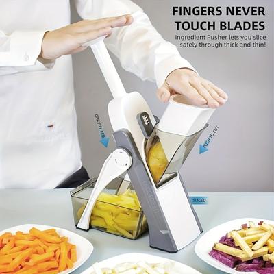 5-in-1-Gemüseschneider, manuell, Multifunktions-Schneidemaschine, Kartoffelschneider, Zerkleinerer, Pommes-Frites-Schredder, Maker, Schäler, Küchenhelfer