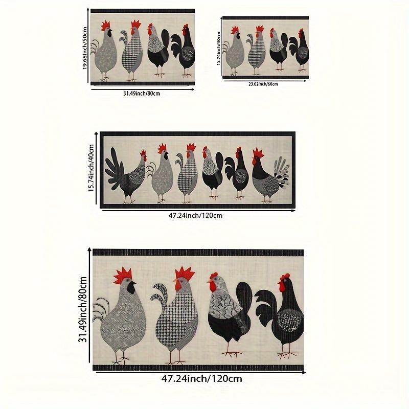 

Rooster Pattern Kitchen Rug Long Carpet Waterproof Soft Floor Mat Rug For Bedroom Carpet For Live Room Home Decoration 50X80CM (1.6X2.6FT белый