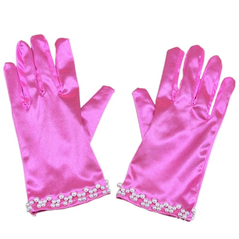 Short Gloves with Beaded Cuffs Bachelorette Party Stage Performances Handwear
