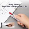 Staple Metal Clip Push Hand Paper Clipper With Refill Fixing Organizing Stapler Reusable Push Clamp For Document File Stationery