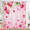 2pcs,2D Plane Printing Minimalist Curtains Berry Blossom Dream Polyester Fabric (without Rod) Festive Use for Living Room,