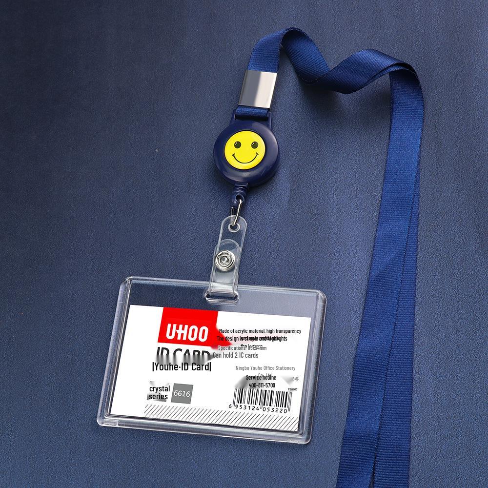 Acrylic Stretchable Badge Holder with Retractable Lanyard for Student or Employee ID Cards
