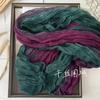 New Scarf Cotton Hemp Hand Feel Gradient Blue Autumn Winter Retro Versatile Printed Women's Long Fold Shawl Soft Fashionable
