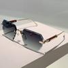Oversized Rimless Sunglasses Men Fashion Gradient Multi-color Shades Women Trendy Luxury Brand Design Decor Sun Glasses