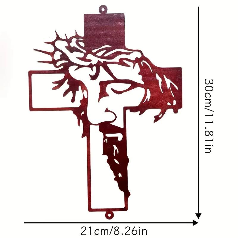 Jesus Kreuz Metallschild Christus Wandkunst Dekor Ostern Wandbehang Kreuz Jesus Statue Jesus Christliches Kreuz Dekoration