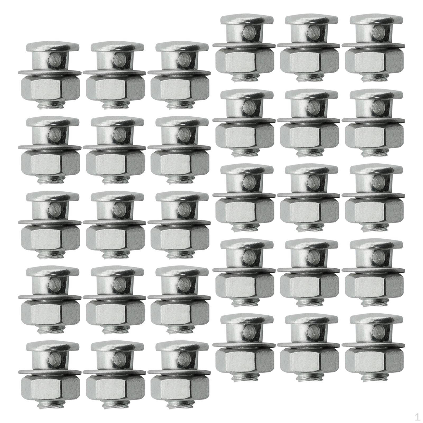 

30 Brake Cable Clamps with Nuts And Washers, Fasteners for Bike 13MM
