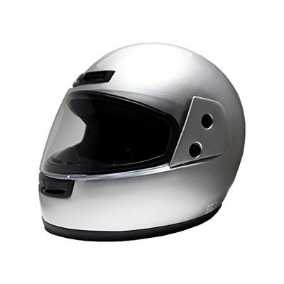 B&B BB-100 Motorcycle Full-Face Helmet, SG Mark Certified, Silver, One Size Fits Most