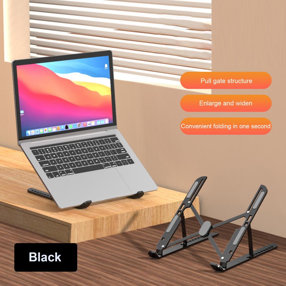 Aluminum Alloy Laptop Holder Portable Foldable Laptop Holder 10-level Height Adjustment Universal Hollow Heat for Desktop