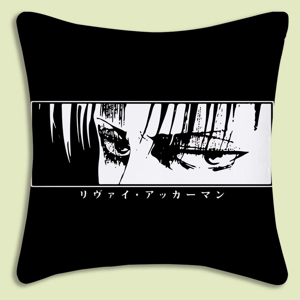 Levi Ackerman Attack On Titan Pillow Covers Cartoon Sofa Decorative Home Double-Sided Printing Short Plush Cute Cushion Cover