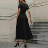 Women's Fashion Casual Short Sleeve Round Neck Splicing Elegant Temperament Dress