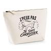 Toiletry Bag - PLANETEE - I Can't I'm a Bodyworker - 100% Beige Cotton - 3 L - Metal Zip