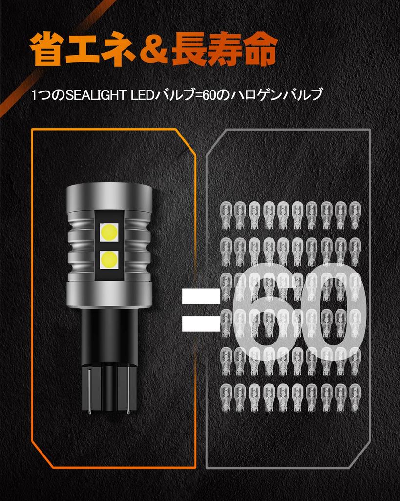 Sealight T16 LED Back Lamp, Explosive Light, 2,000 Lumens, Vehicle Inspection Compliant, Latest 3030
