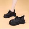 Fashion Velvet Small Leather Shoes Autumn and Winter New Lace-up Soft-soled Single Shoes Thick-soled Height Increase Women