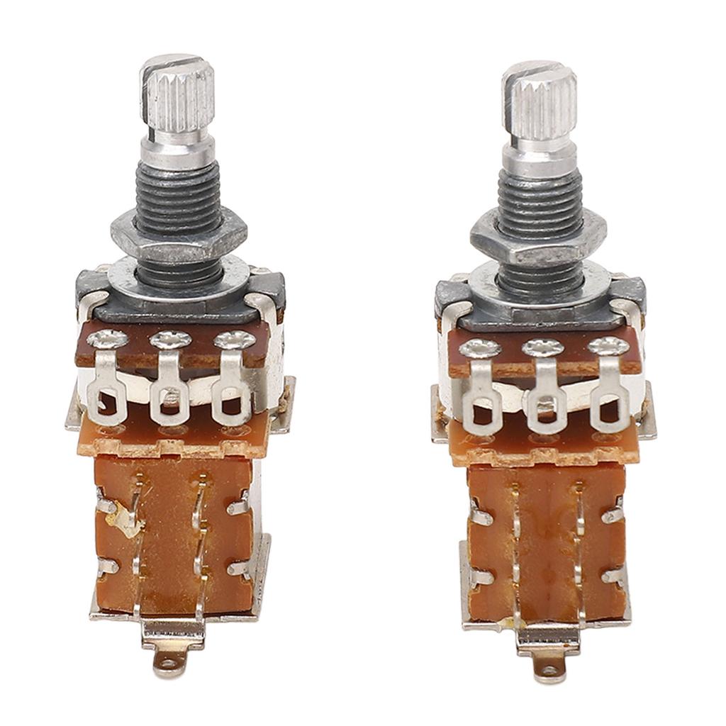 2PCS Guitar Potentiometer A1M B1M Combination 18mm Knurled Shaft Electric Bass Pots for Volume and T