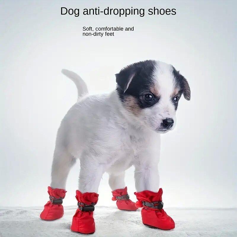 Hot Selliing Reflective Dog Foot Cover For Cats Dogs Soft Anti-slip Waterproof Pet Supplies Pet Booties Pet Shoes Footwear Oxford 4Pcs/Set