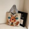 Cute Cartoon Print Single Shoulder Bag Large Capacity Street Style Tote Bag Canvas Bag Students
