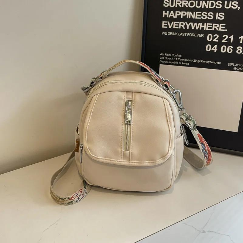 Women's nylon crossbody bag with shoulder strap solid zipper stitching line   fashion