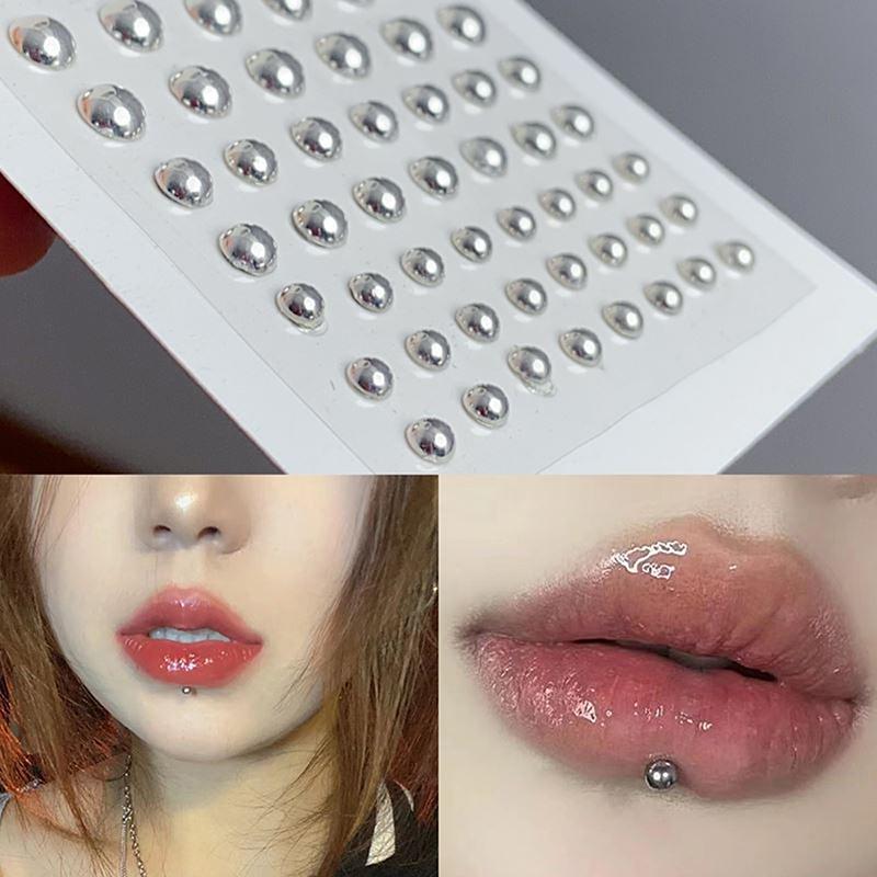 165/180Pcs Fake Nose Studs Crystal Rhinestones Stick On Body Gems No Piercing Decor For Face Lip DIY Festival Accessories