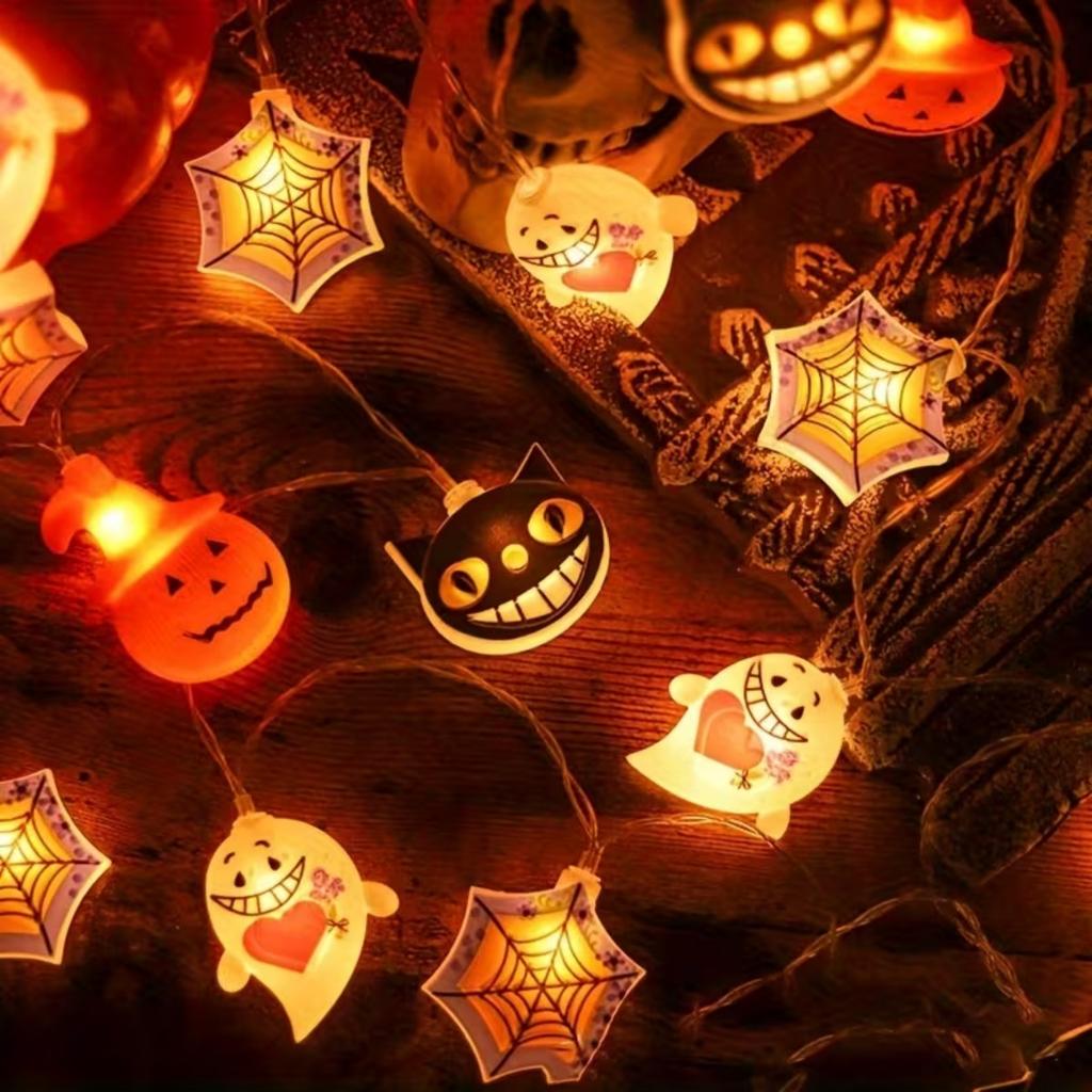 Xiaomi 1PC 10/20LED Halloween String Lights Pumpkin Ghost Spider Web Cat Atmosphere Lights Ideal for Indoor Outdoor Window Porch Decor