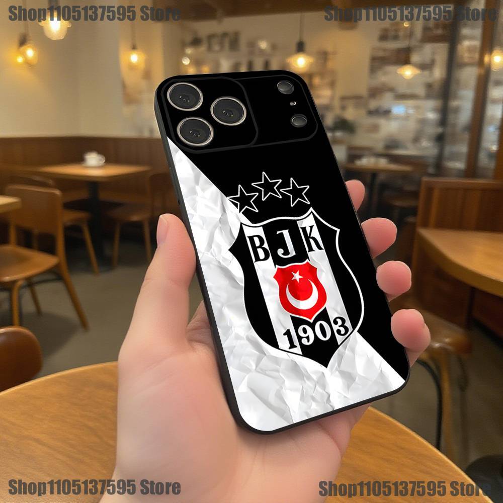 Modische B-besiktas B-BJK Handyhülle Für iPhone 17,16,15,14,13,12,11,Pro,XS,Max,XR,Plus,E,SE4,Mini Schwarze Weiche Hülle