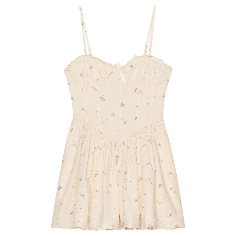 Zaprha 2025 New Arrival Print Poplin Corset Silm Sling Dress Slim Looking 5107312