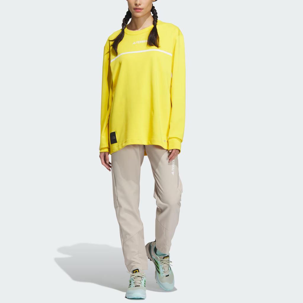 Adidas X National Geographic Collaboration Soft Shell Letter Print Outdoor Sports Pants Women Pants Light-Brown IL8990