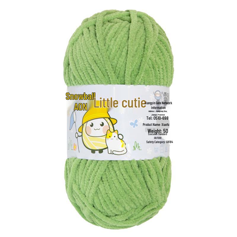 DIY Handcrafted Cute Chenille Snowball Knit Scarf & Crochet Doll Bag
