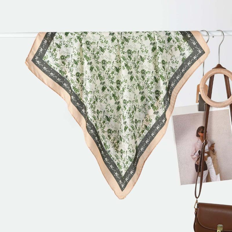 Hot-selling silk scarves women's temperament versatile simple warm small scarf scarf scarf spring and autumn warm scarf