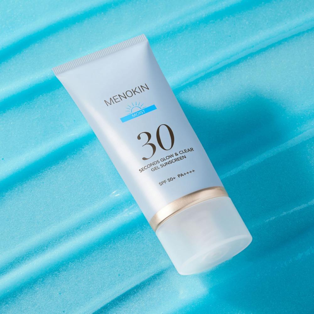 Menokin 30-Seconds Glow and Clear Gel Sunscreen Moist Hydrating Luminous 50ml