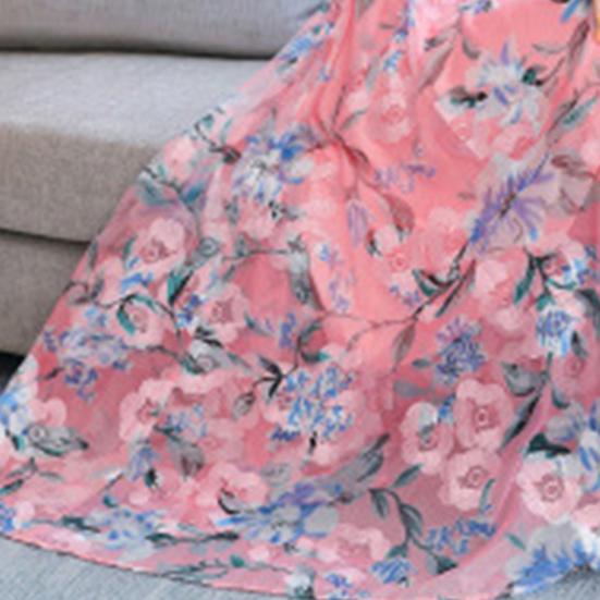 Letní dámské šaty Pas úzký Krátký rukáv Květinový potisk Midi šaty Streetwear na párty