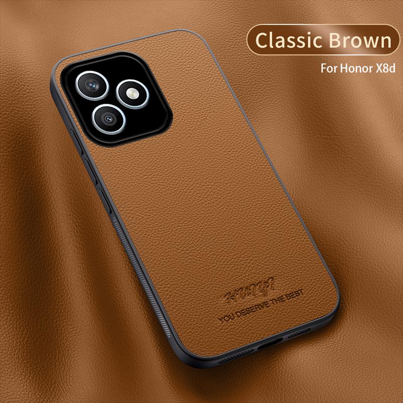 

For Honor X8D Case Luxury Leather Matte Magnetic Litchi Cover For Honor X8D Shockproof Bumper Funda. For Honor X8D коричневий