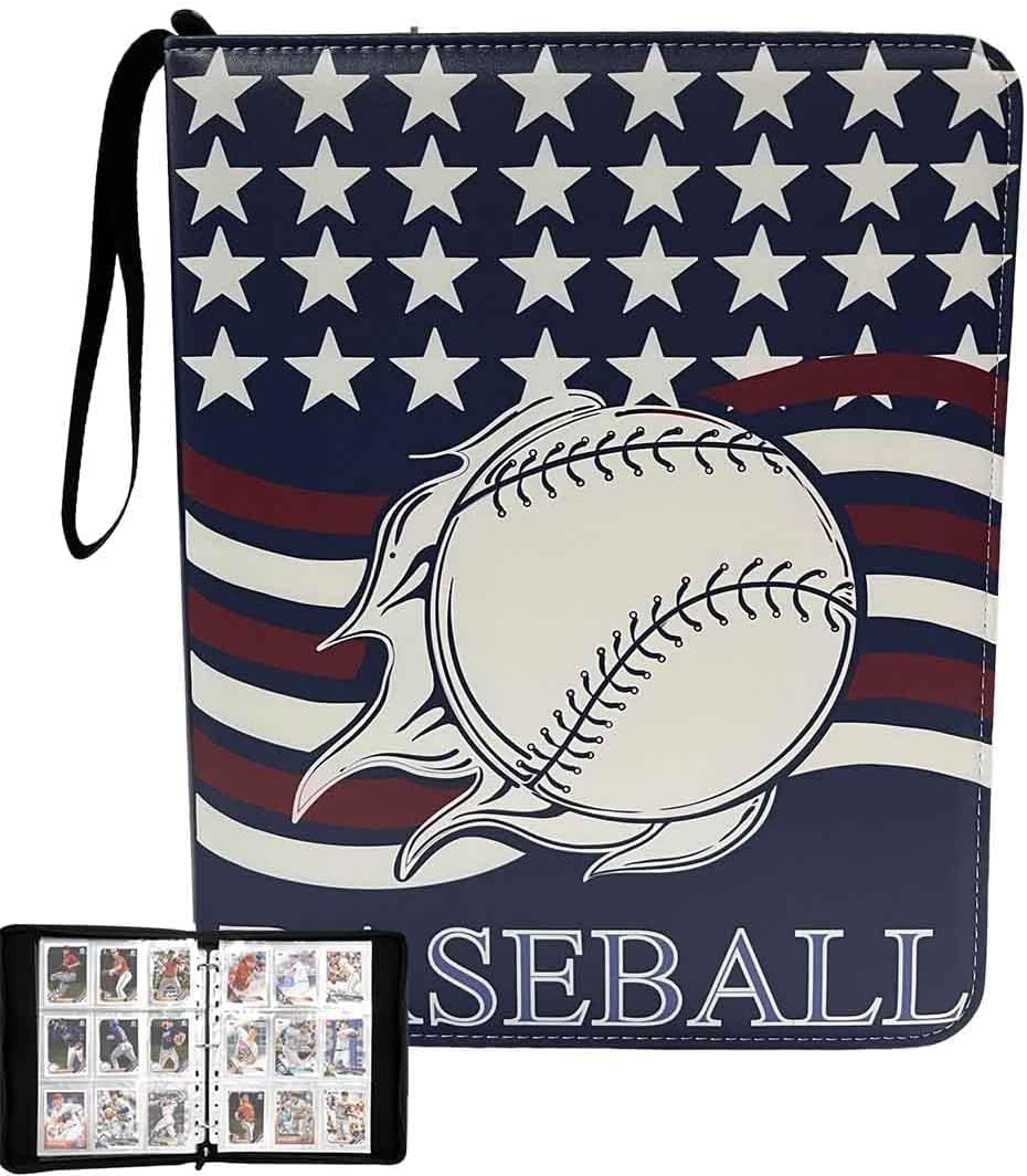 

Baseball Card Binder 900 Pockets Removable 50 Pages Double 9 Slots Zipper Album