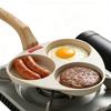 3-Compartment Nonstick Frying Pan Divided Grill Pan  Eggs Burgers