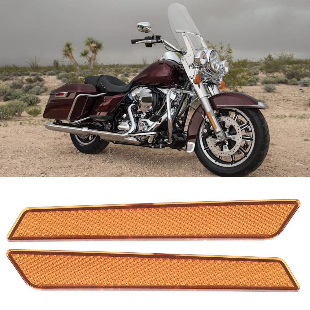 Pair of Saddlebag Reflector   Cover   Warning Large Size Fit for   FLT FLHT 2014-2017
