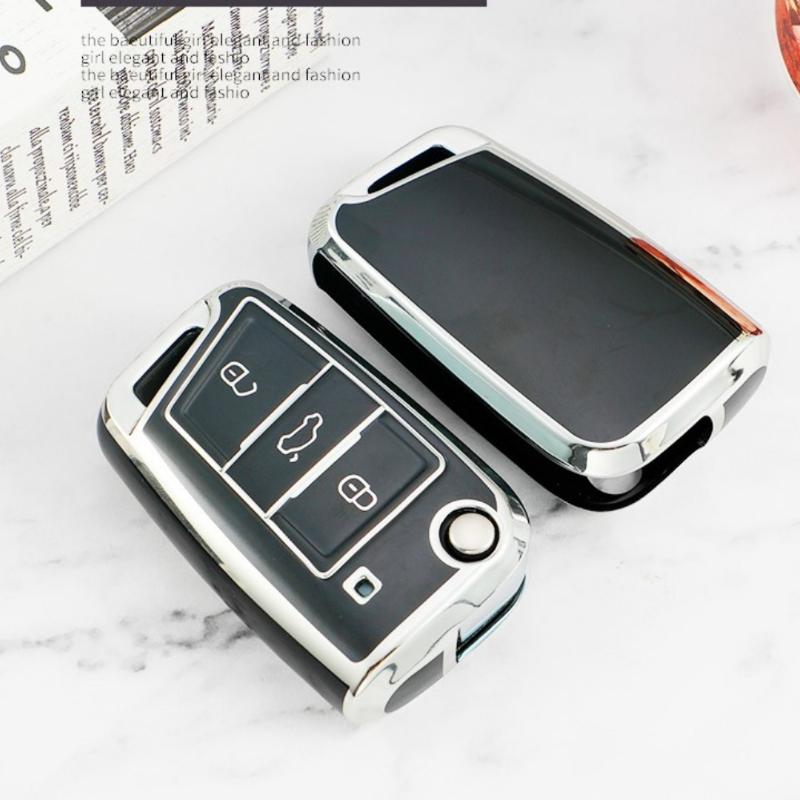Fashion TPU Car Key Case Full Cover Fob for VW Volkswagen Golf 7 MK7 Tiquan MK2 for SEAT Ateca Leon FR 2 Lbiza for Skoda Octavia