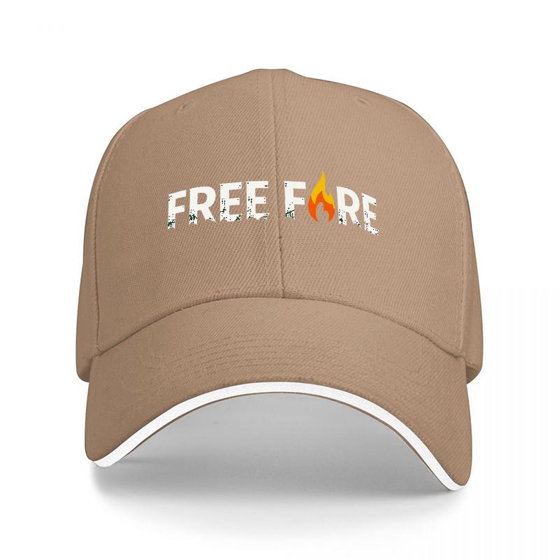 FREE FIRE LOGO BASEBALL CAP BLACK WITH FLAME DESIGN UnisexS ADJUSTABLE HAT FASHION SPORTS ACCESSORY FOR OUTDOOR ACTIVITIES