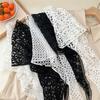 Floral Printed Lace Headband Embroidered Skirt Curtain Simple Lace Head Scarf  Women
