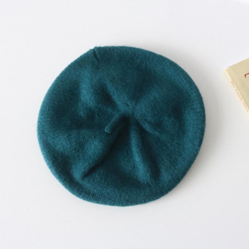 Hat Women's Winter Cashmere Beret Knitted Wool Bud Painter Hat Autumn Retro British Japanese Korean Style Trend
