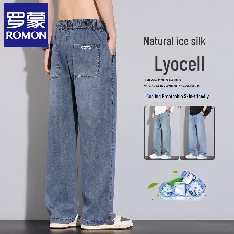 Men s Summer Tencel Lyocell Straight-Leg Jeans 31
