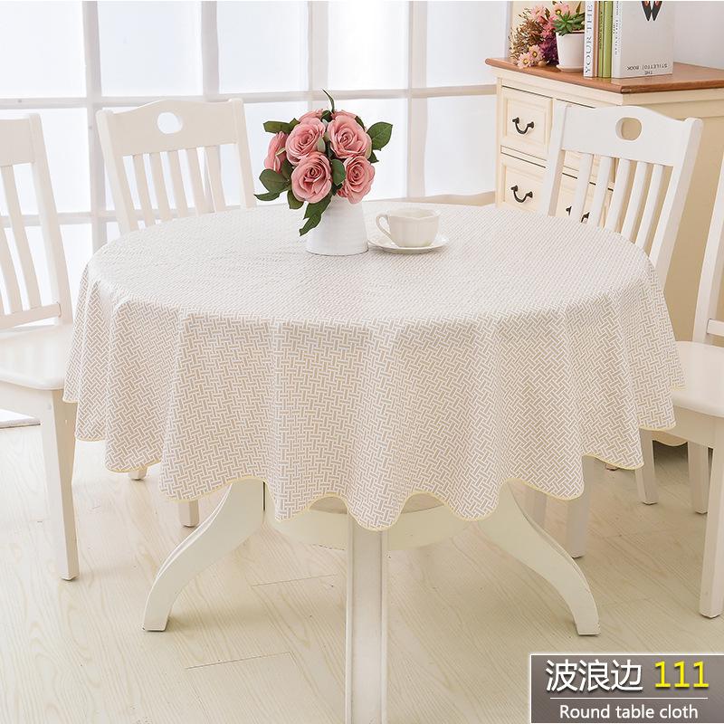 Flower Style Round Table Cloth Pastoral PVC Plastic Kitchen Tablecloth Oilproof Decorative Elegant Waterproof Fabric Table Cover