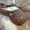 Medieval Leather Eye Patches Vintage Embossed Eye Covers Halloween Medieval Eyewear Accessory for Men LARP Role Playing