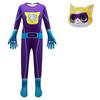 Macacão infantil SuperKitties com máscara Halloween Cat Cosplay Outfit Dress Up