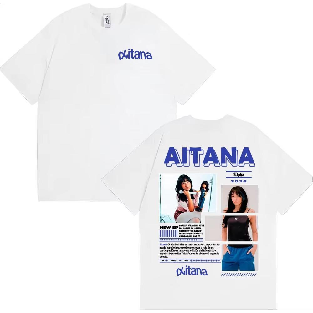 Aitana Cuarto Azul World Tour 2026 Graphic T-shirts Men Women Clothing Fashion Aesthetic T-shirts High Quality Oversized T Shirt