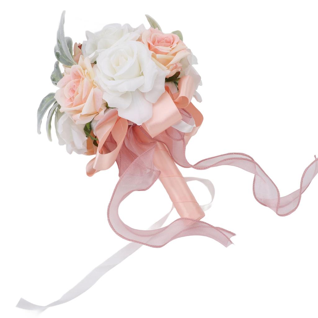 Hochzeitssträuße für Braut Weiches Band Brautjungfer Braut hält Blumen Künstliche Rose für