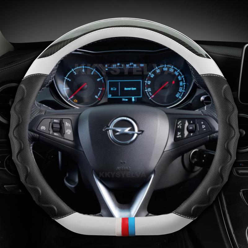 Car Steering Wheel Cover D Shape Leather For Opel Astra 2015- Corsa Combo Mokka 2018- Grandland X Ignia CT 2017-
