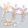 Damen Herbst & Winter Schmetterling Blume Lange Quastenohrringe